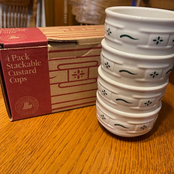 Longaberger 4 piece stackable custard cups - Picture 2 of 5